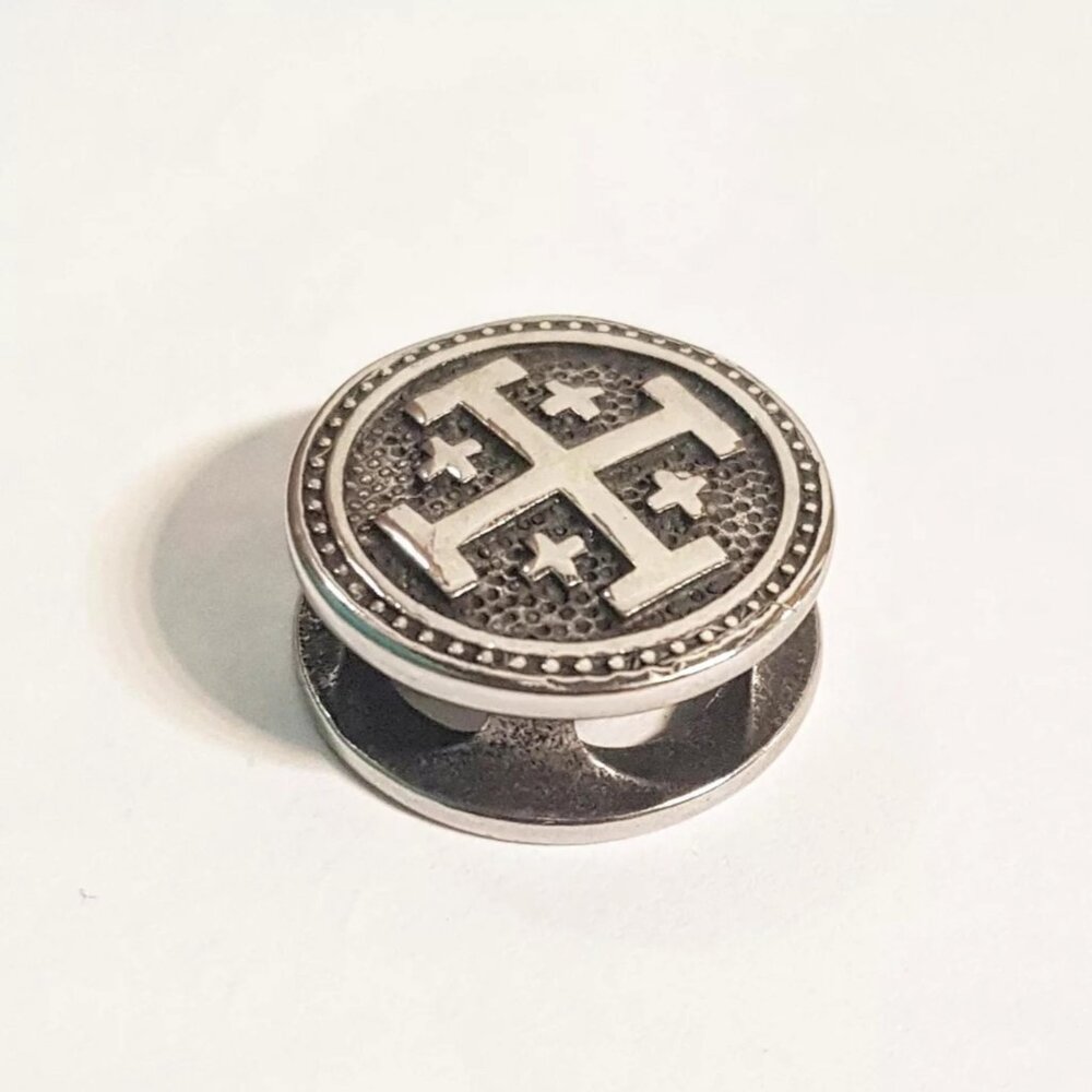 Stainless Steel Jerusalem Cross Bead — Paracord Bracelet Bead, Handmade EDC